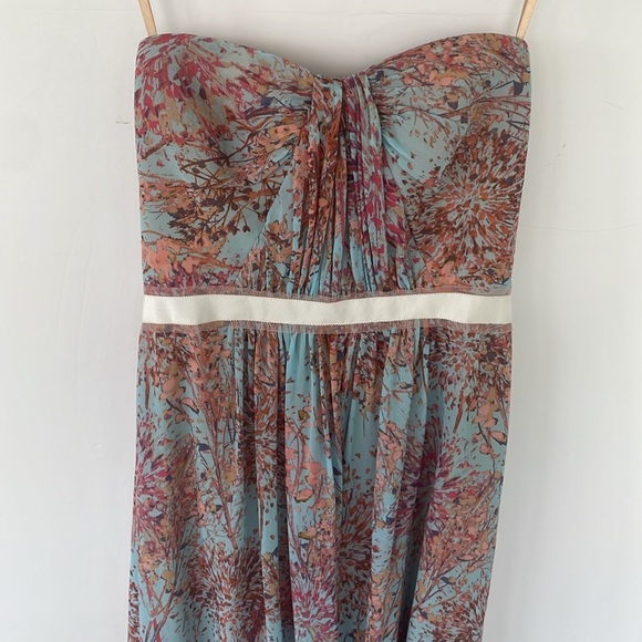 BCBGMAXAZRIA Printed Blue Amber Gown Dress Strapless Sundress Size 6 - Picture 11 of 13
